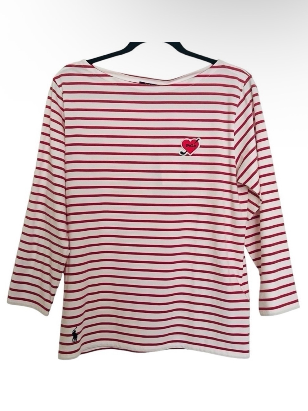 Ralph Lauren Polo Golf Red and White Striped Long Sleeve Tee Shirt NWT Medium